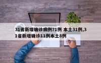 31省新增确诊病例71例 本土31例,31省新增确诊11例本土8例