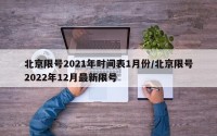 北京限号2021年时间表1月份/北京限号2022年12月最新限号