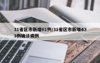 31省区市新增61例/31省区市新增433例确诊病例