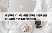 成都限号2023年3月最新限号时间表格图片(成都限号2020限号时间段)