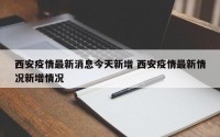 西安疫情最新消息今天新增 西安疫情最新情况新增情况