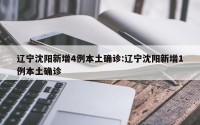 辽宁沈阳新增4例本土确诊:辽宁沈阳新增1例本土确诊