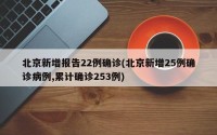 北京新增报告22例确诊(北京新增25例确诊病例,累计确诊253例)