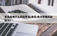 青岛疫情什么风险等级(青岛:本次疫情风险较小)