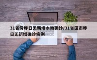 31省份昨日无新增本地确诊/31省区市昨日无新增确诊病例