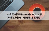 31省区市新增确诊144例 本土126例(31省区市新增12例确诊:本土1例)