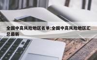 全国中高风险地区名单:全国中高风险地区汇总最新