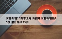 河北新增15例本土确诊病例 河北新增新15例 累计确诊33例