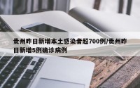 贵州昨日新增本土感染者超700例/贵州昨日新增5例确诊病例