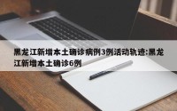 黑龙江新增本土确诊病例3例活动轨迹:黑龙江新增本土确诊6例