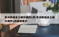 贵州新增本土确诊病例1例:贵州新增本土确诊病例1例是哪里的