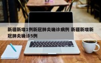 新疆新增1例新冠肺炎确诊病例 新疆新增新冠肺炎确诊5例